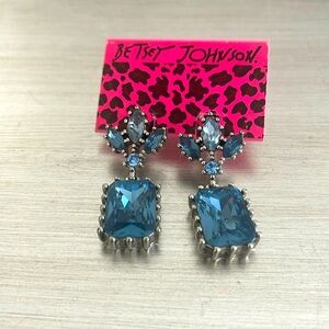 Betsy Johnson blue drop earrings . BRAND NEW with tag